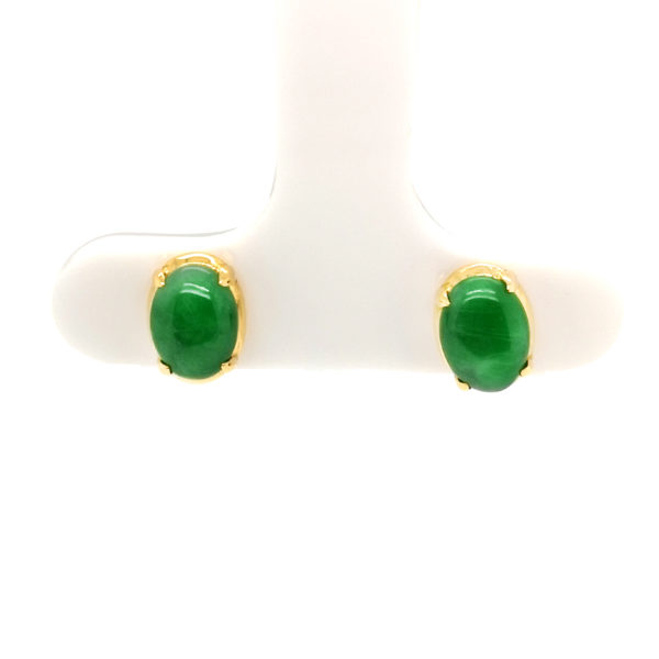 22K Yellow Gold Jade Earstud