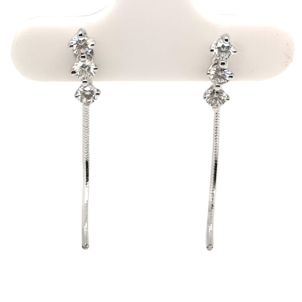 18K White Gold Diamond Earstud