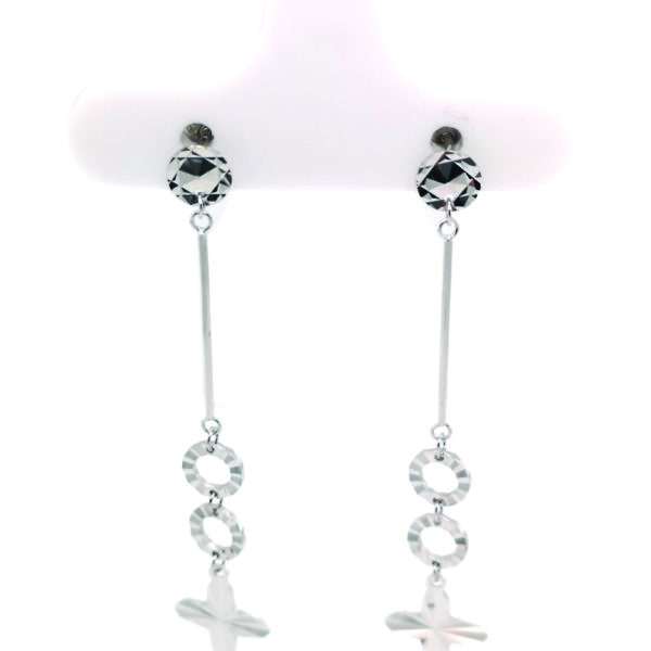 18K White Gold Dangling Earstud