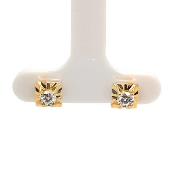 18K Yellow Gold Diamond Earrings