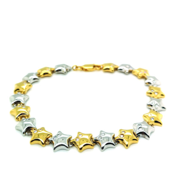 18K White/Yellow Gold Diamond Bracelet