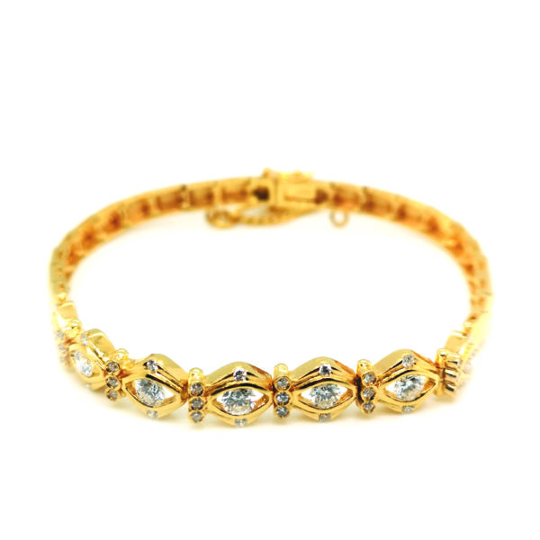 20K Yellow Gold Diamond Bracelet