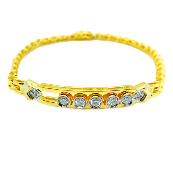 20K Yellow Gold Diamond Two Tone Bracelet