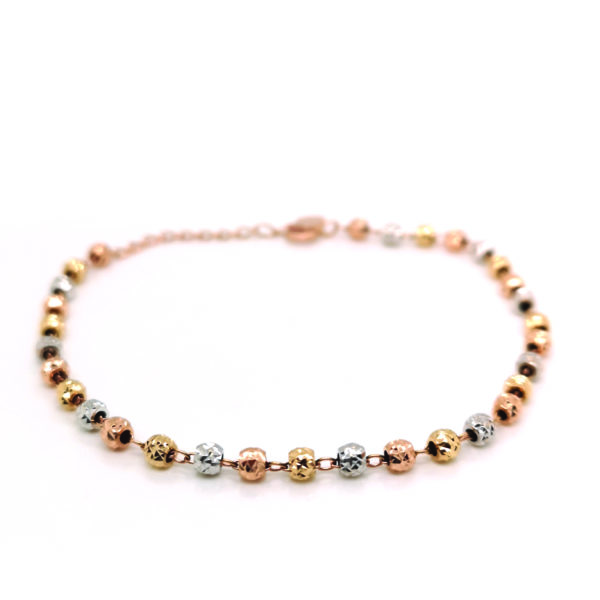 14K White/Yellow/Rose Gold Bracelet
