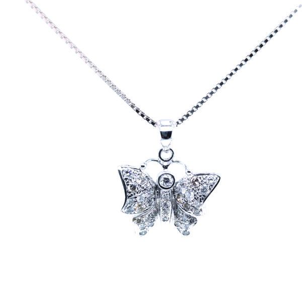 18K White Gold Diamond Pendant