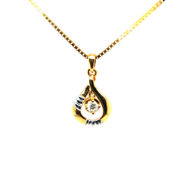 20K Yellow Gold Diamond Pendant