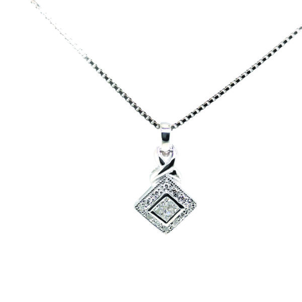 18K White Gold Diamond Pendant