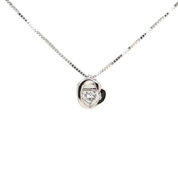 14K White Gold Diamond Pendant