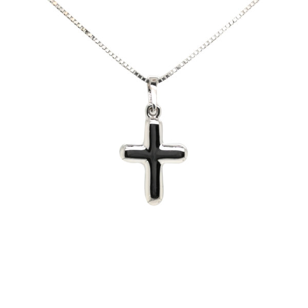 18K White Gold Cross Pendant