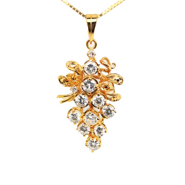 20K Yellow Gold Diamond Pendant