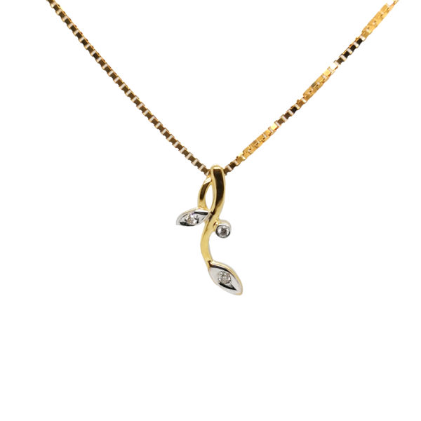 20K Yellow Gold Diamond Two Tone Pendant