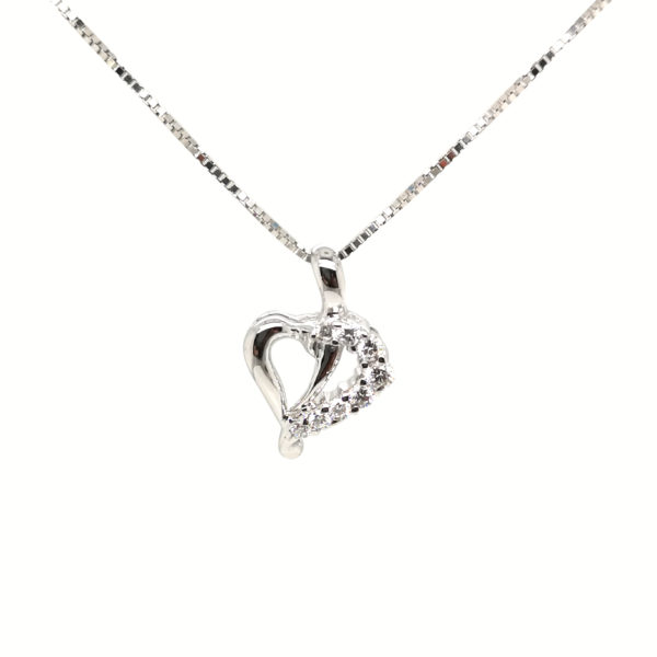 18K White Gold Diamond Pendant