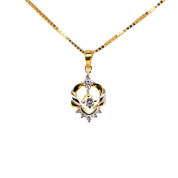 20K Yellow Gold Diamond Two Tone Pendant