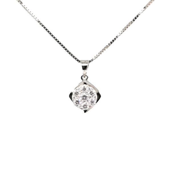 18K White Gold Diamond Pendant