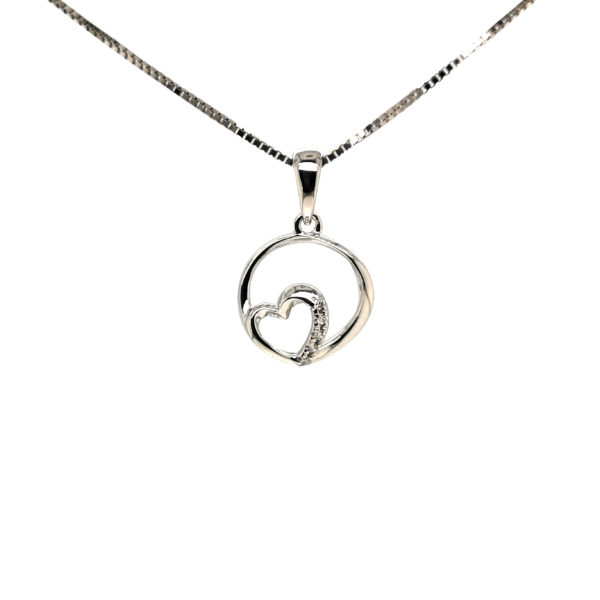 10K White Gold Diamond Pendant