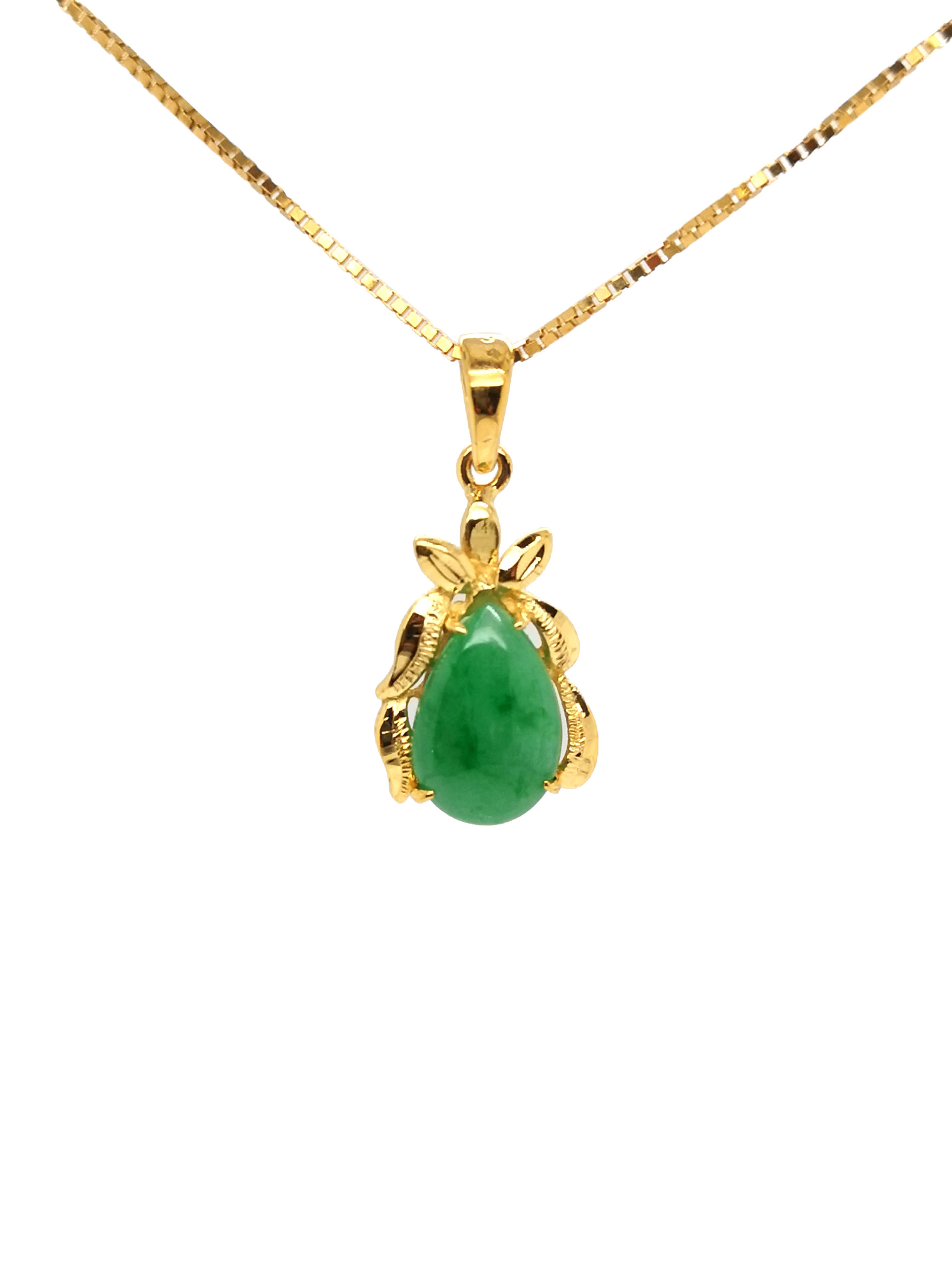 22K Yellow Gold Jade Pendant ValueMax Jewellery