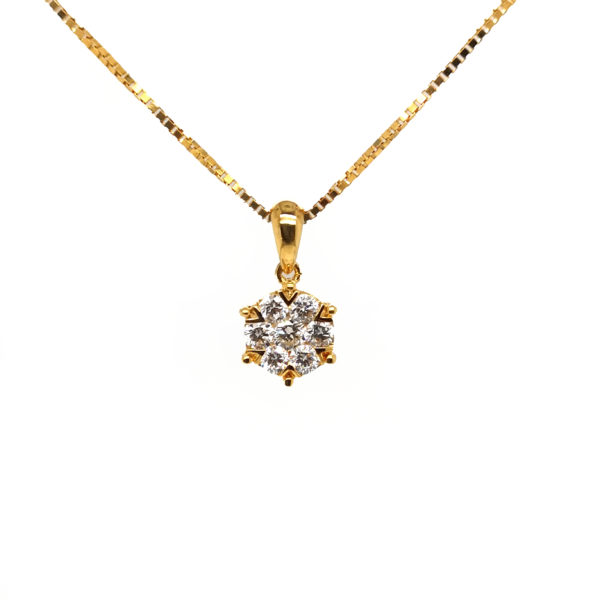 18K Yellow Gold Diamond Pendant