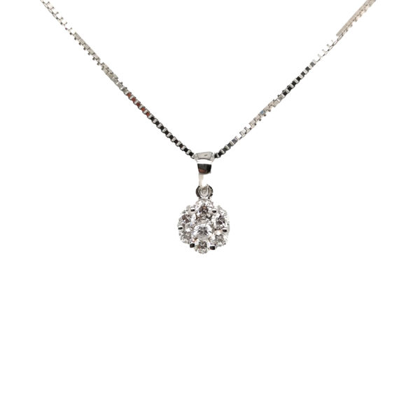 18K White Gold Diamond Pendant
