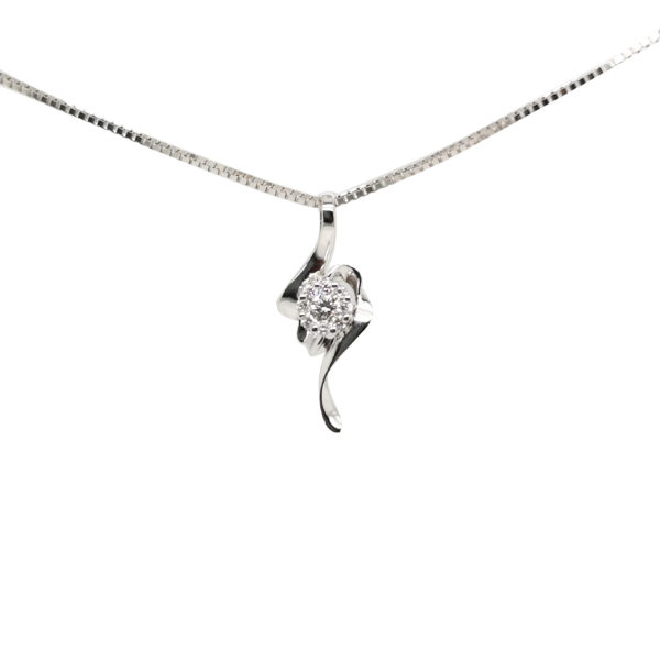18K White Gold Diamond Pendant
