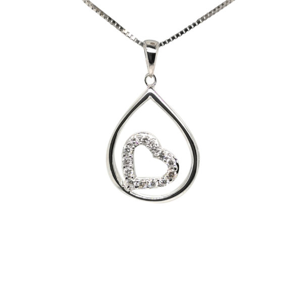 18K White Gold Diamond Pendant