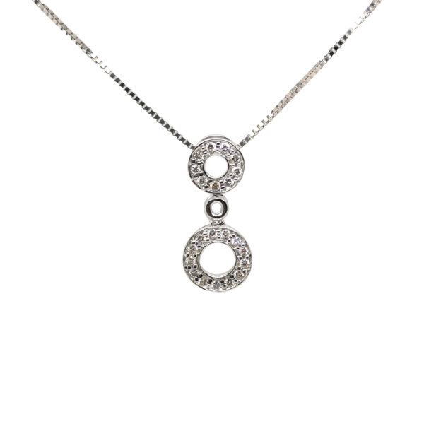 18K White Gold Diamond Pendant