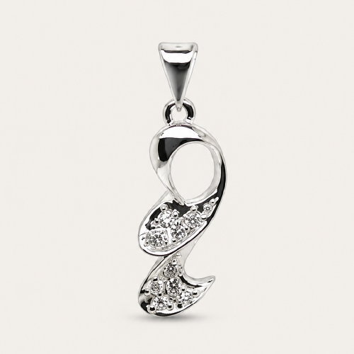 18K White Gold Diamond Pendant
