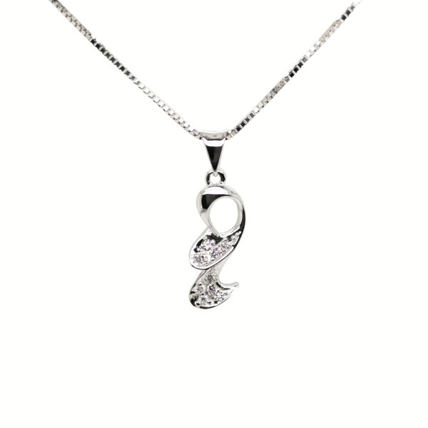 18K White Gold Diamond Pendant