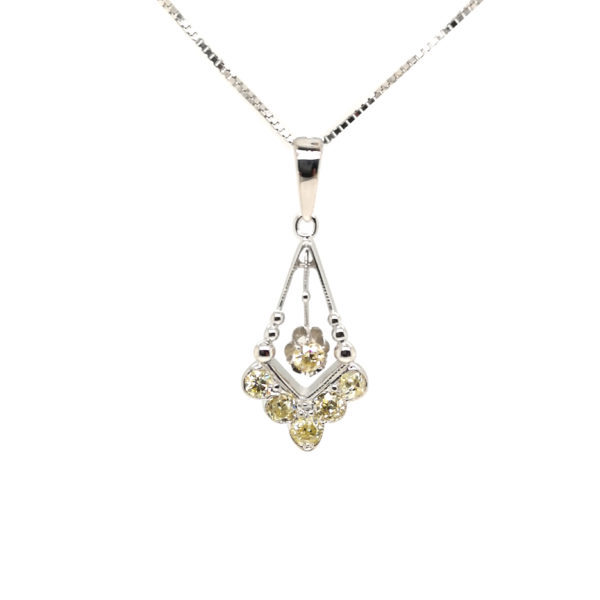 18K White Gold Diamond Pendant