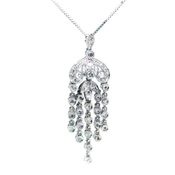 18K White Gold Diamond Pendant