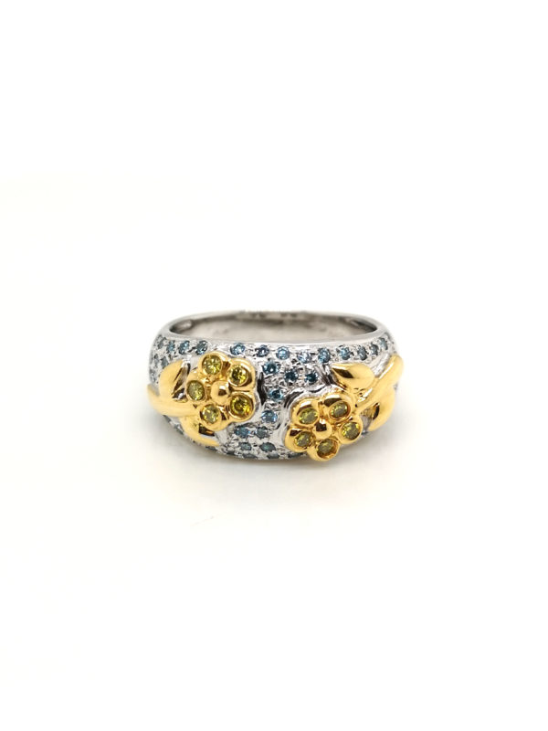 18K White/Yellow Gold Diamond Ring