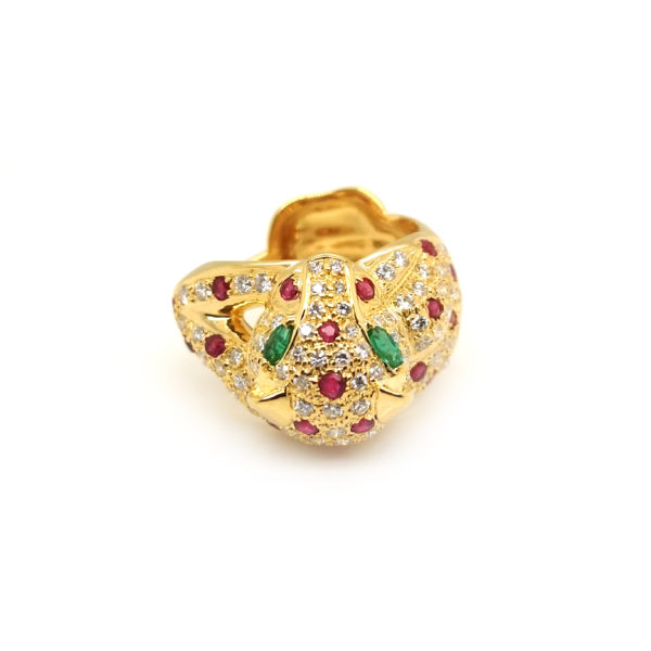 18K Yellow Gold Coloured Gem Diamond Ring