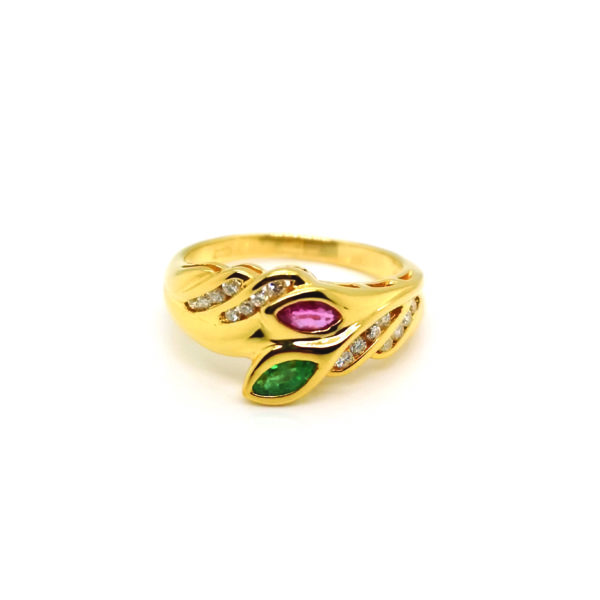 20K Yellow Gold Coloured Gem Diamond Ring