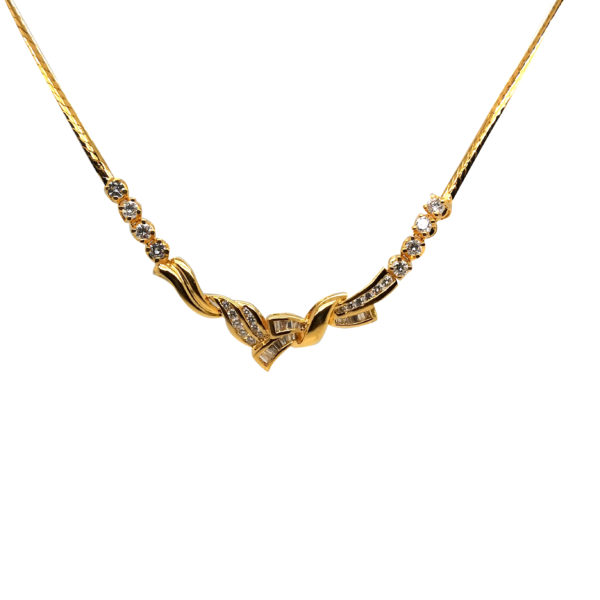 22K Yellow Gold Diamond Necklace