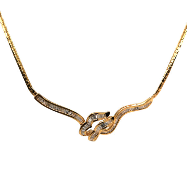 18K Yellow Gold Diamond Necklace