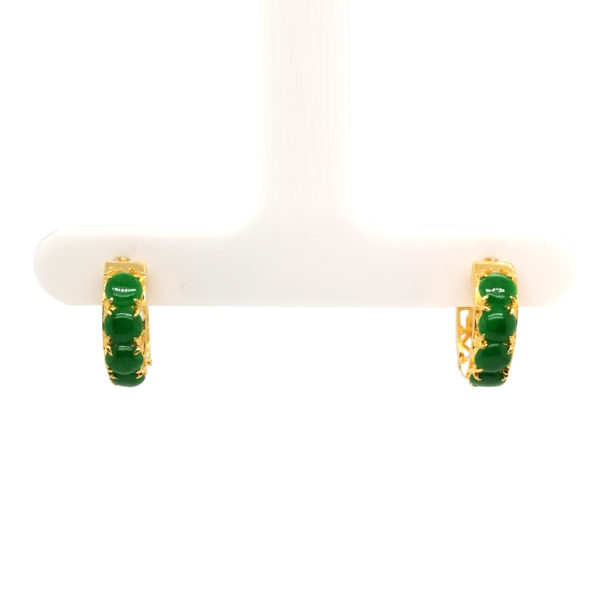 20K Yellow Gold Jade Earring