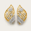 18K Yellow Gold Diamond Two Tone Earstud