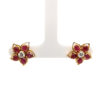 18K Yellow Gold Diamond Ruby Earstud