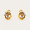 20K Yellow Gold Diamond Two Tone Earstud