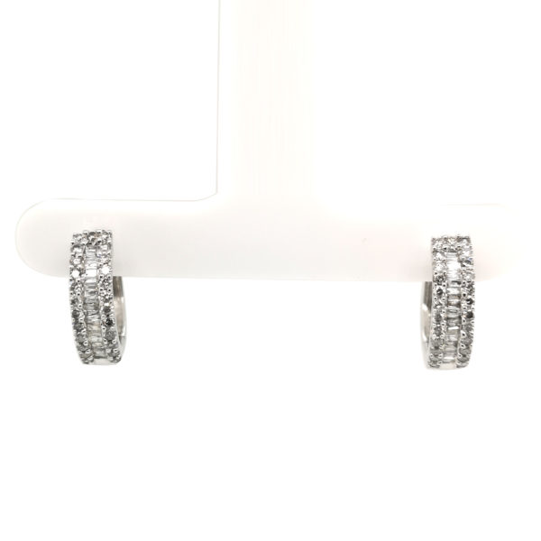 9K White Gold Diamond Loop Earring