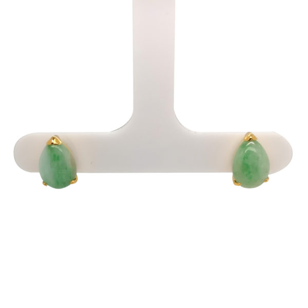 22K Yellow Gold Jade Earstud