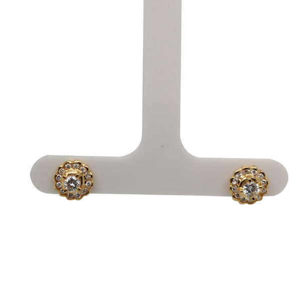 20K Yellow Gold Diamond Earstud