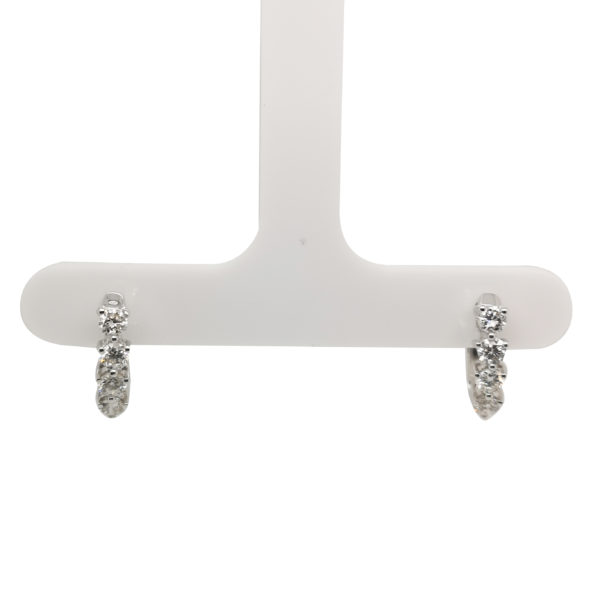 18K White Gold Diamond Loop Earring