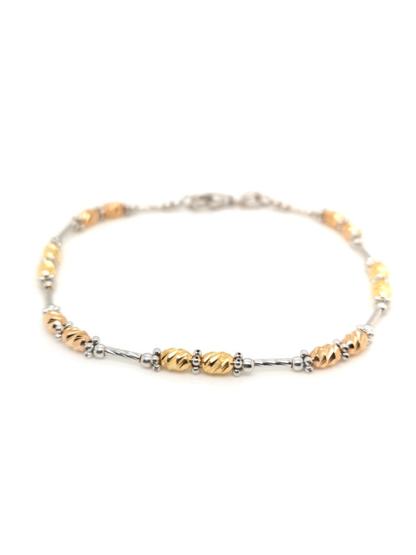 18K White/Yellow/Rose Gold Bracelet