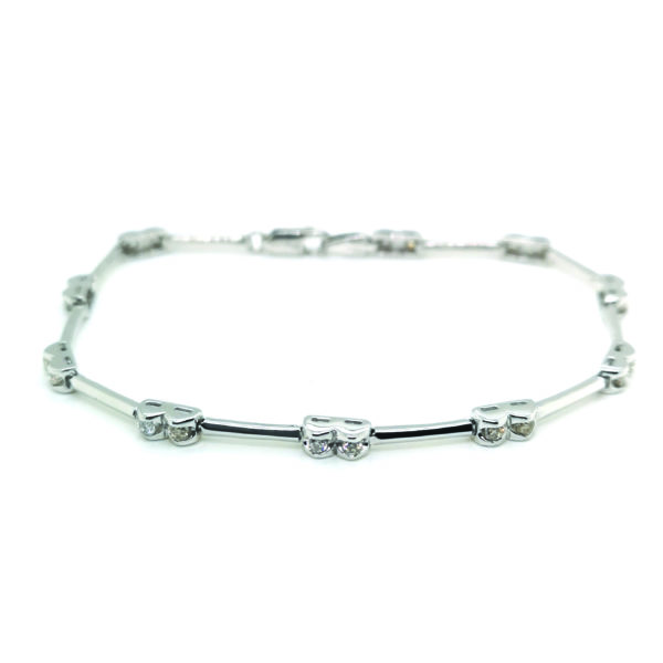 14K White Gold Diamond Bracelet