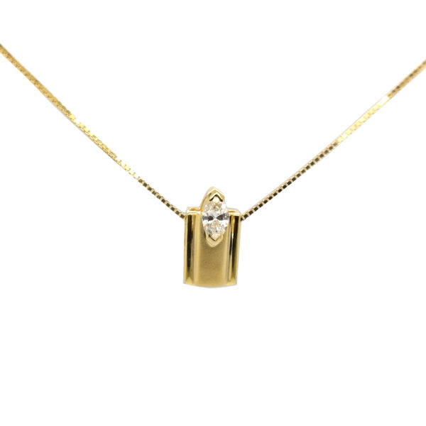18K Yellow Gold Diamond Pendant