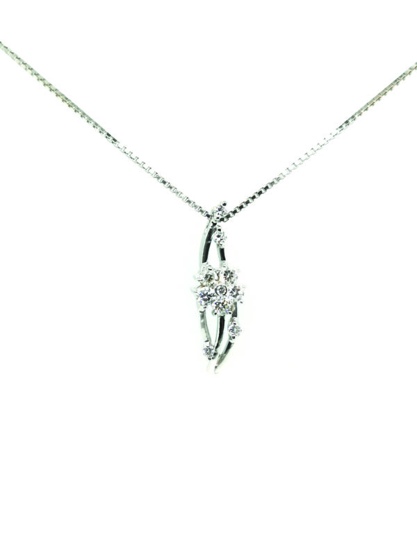18K White Gold Diamond Pendant