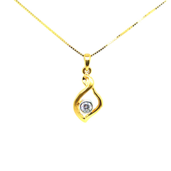 20K Yellow Gold Diamond Pendant