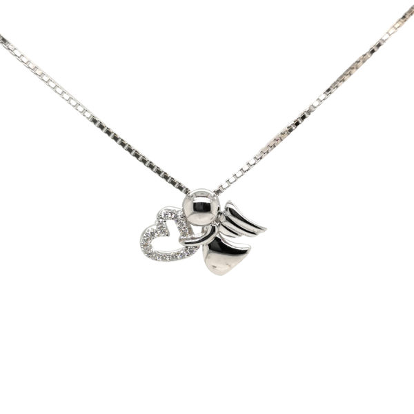 18K White Gold Diamond Pendant
