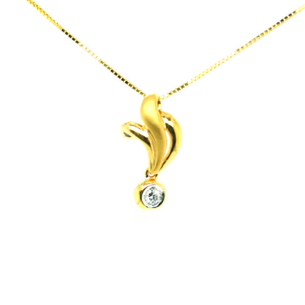 20K Yellow Gold Diamond Pendant