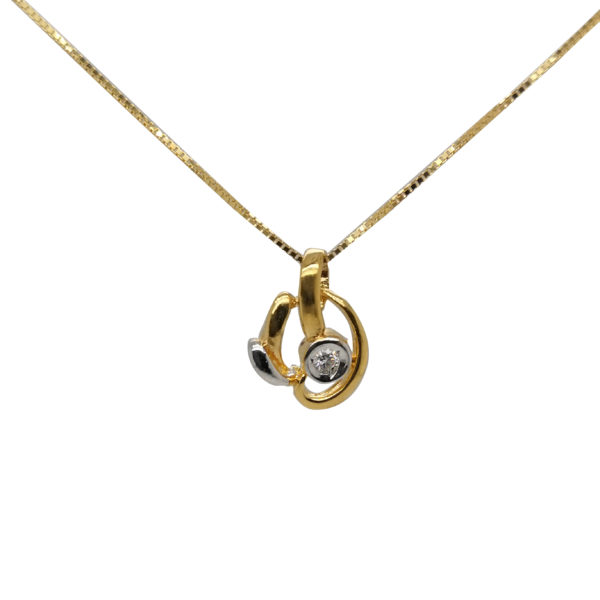 20K Yellow Gold Diamond Pendant